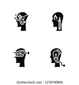 Vector Illustration Of 4 Icons. Editable Pack Imagination, Initiative, Creativity, undefined.