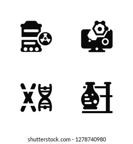 Vector Illustration Of 4 Icons. Editable Pack Hazardous, Chromosome, Molecular, undefined.
