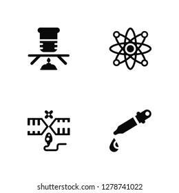 Vector Illustration Of 4 Icons. Editable Pack Volumetric, Reproduction, Atomic, undefined.