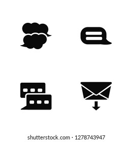 Vector Illustration Of 4 Icons. Editable Pack Speech bubble, Chat, undefined.