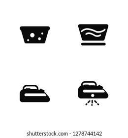 Vector Illustration Of 4 Icons. Editable Pack Washing, Ironing, undefined.