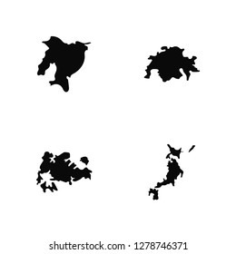 Vector Illustration Of 4 Icons. Editable Pack Ecuador map, Singapore Switzerland undefined.