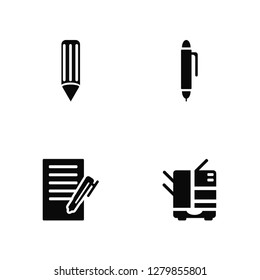 Vector Illustration Of 4 Icons. Editable Pack Pencil, Edit, Pen, undefined.