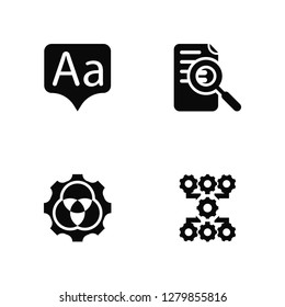 Vector Illustration Of 4 Icons. Editable Pack Typography, Rgb, Research, undefined.