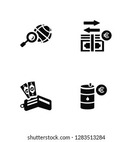 Vector Illustration Of 4 Icons. Editable Pack Worldwide, Money, Money flow, undefined.
