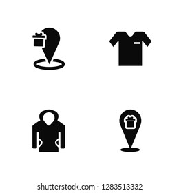 Vector Illustration Of 4 Icons. Editable Pack Placeholder, Hoodie, Shirt, undefined.