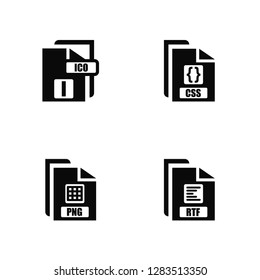Vector Illustration Of 4 Icons. Editable Pack Ico, Png, Css, undefined.