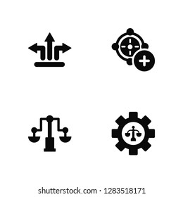 Vector Illustration Of 4 Icons. Editable Pack Arrows, Balance, Time, undefined.