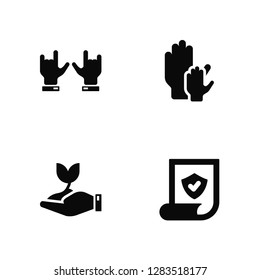 Vector Illustration Of 4 Icons. Editable Pack Hands, Growth, undefined.
