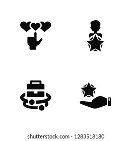 Vector Illustration Of 4 Icons. Editable Pack Choice, Business, Star, undefined.