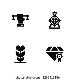 Vector Illustration Of 4 Icons. Editable Pack Law, Growth, Time, undefined.