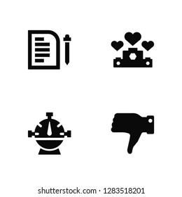 Vector Illustration Of 4 Icons. Editable Pack Agreement, Gauge, Competitive, undefined.