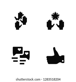 Vector Illustration Of 4 Icons. Editable Pack Hands, Speech bubble, undefined.