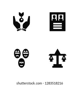 Vector Illustration Of 4 Icons. Editable Pack Growth, Smileys, Resume, undefined.