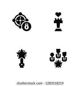 Vector Illustration Of 4 Icons. Editable Pack Time, Trophy, Strategy, undefined.