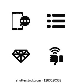 Vector Illustration Of 4 Icons. Editable Pack Smartphone, Quality, Feedback, undefined.