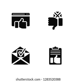 Vector Illustration Of 4 Icons. Editable Pack Like, Email, Zoom in, undefined.