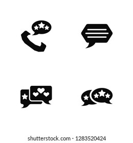 Vector Illustration Of 4 Icons. Editable Pack Phone call, Chat, undefined.