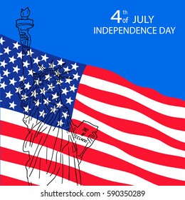 Vector illustration 4 july independence day background