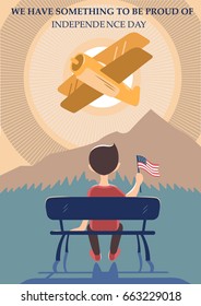 Vector illustration for 4 July. Independence day. We have something to be proud of.