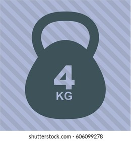 Vektorgrafik 4 Kg Kettle Glockensymbol auf Grün
