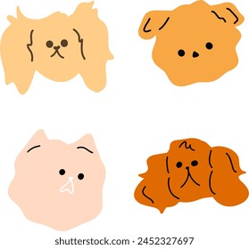 Ilustración vectorial de 4 Razas de Perros Juguetones - Lindo Diseño