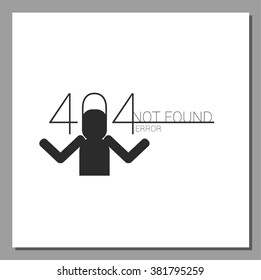Vector illustration of a 404 error, page not found.