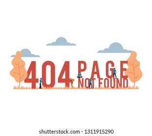 vector illustration 404 Page not found flat cartoon style