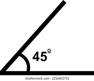 Vector illustration of 45 degree angle mathematical graph