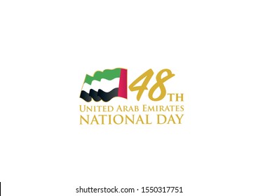 vector illustration. 48 years to the united arab emirates. vector illustration of happy national day UAE, December 2, 1971. United arab emirates national holiday - Vector