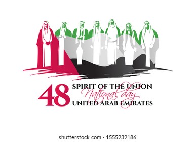 vector illustration. 48 years to the united arab emirates. vector illustration of happy national day UAE, December 2, 1971. United arab emirates national holiday