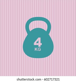 Ilustración vectorial de 4Kg Kettle icono vector campana en verde.
