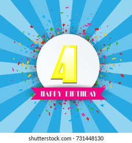 Vector illustration of 4th Anniversary Celebration Design
