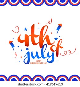Vector illustration of 4th of july independence day.