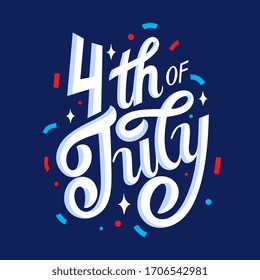 Vector illustration. 4th of July. USA Independence Day typography vector design for greeting cards and poster. Design template celebration. 