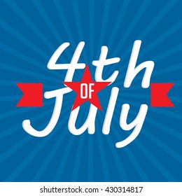 Vector illustration of 4th July USA Independence Day.