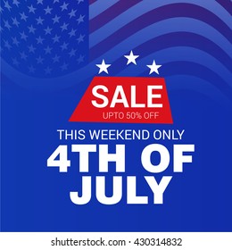 Vector illustration of 4th July USA Independence Day.