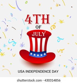 Vector illustration of 4th July USA Independence Day.