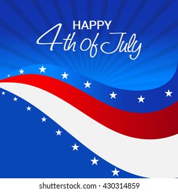 Vector illustration of 4th July USA Independence Day.