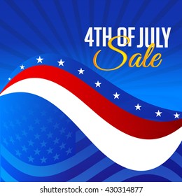 Vector illustration of 4th July USA Independence Day.
