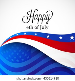 Vector illustration of 4th July USA Independence Day.