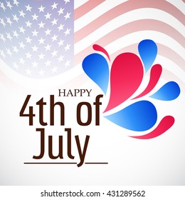 Vector illustration of 4th July USA Independence Day.