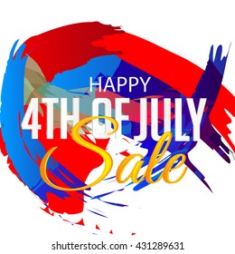 Vector illustration of 4th July USA Independence Day Sale Background.