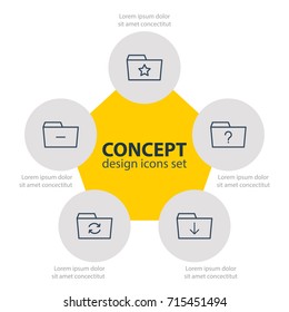 Vector Illustration Of 5 Document Icons. Editable Pack Of Question, Recovery, Upload And Other Elements.