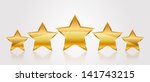 Vector illustration of 5 gold stars