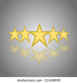 Vector illustration of 5 gold stars 