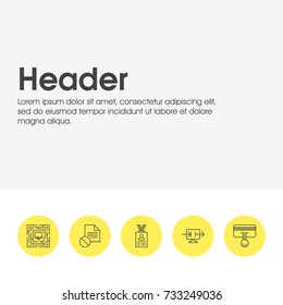 Vector Illustration Of 5 Security Icons. Editable Pack Of System Security, Safety Key, Send Information And Other Elements.