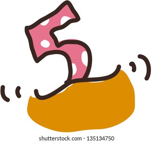 Ilustración vectorial del signo 5