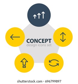 Vector Illustration Of 5 Sign Icons. Editable Pack Of Increase, Shrift, Update And Other Elements.
