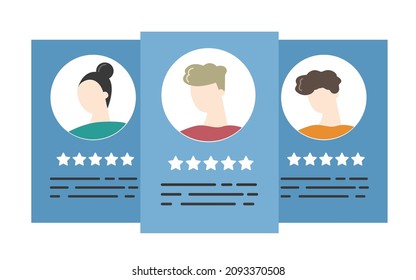 Vector illustration of 5 star review.